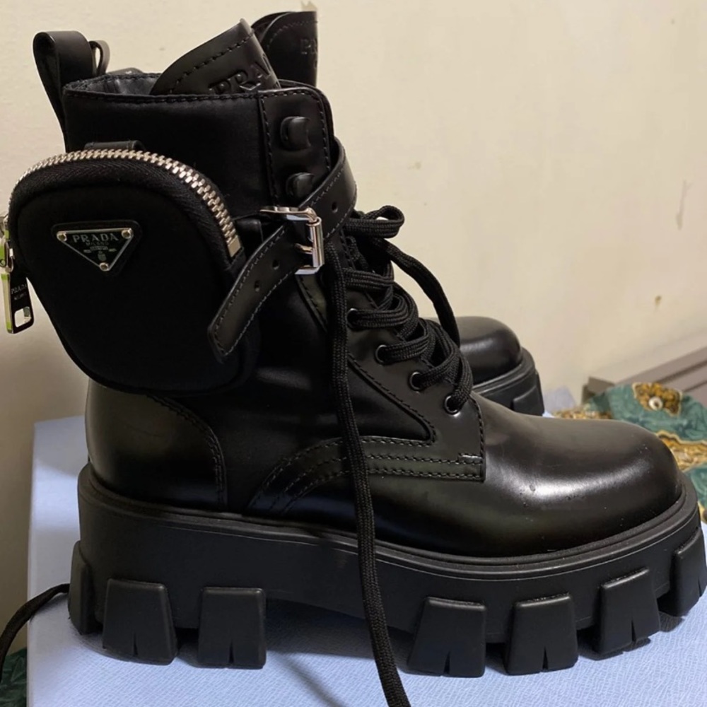 Prada monolith ankle boot